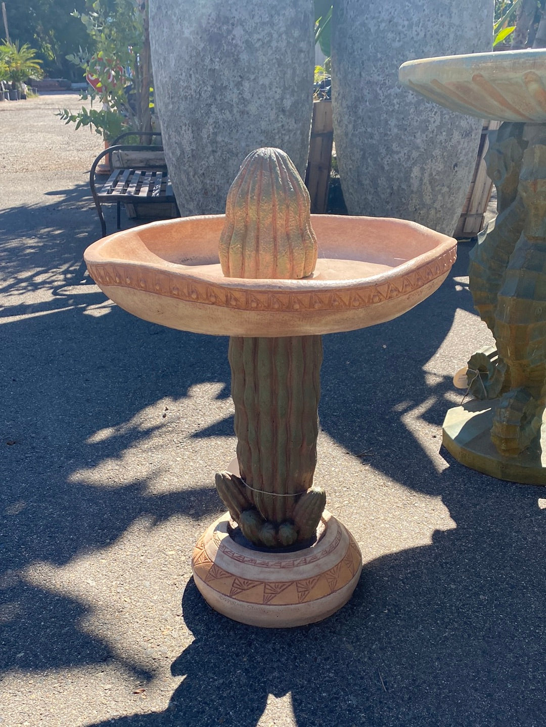 Cactus Birdbath