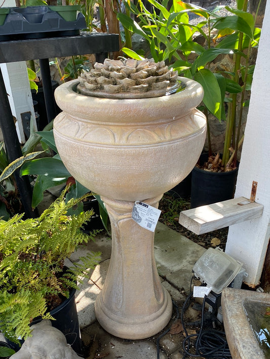 Tall Dahlia Patio Bubbler Fountain