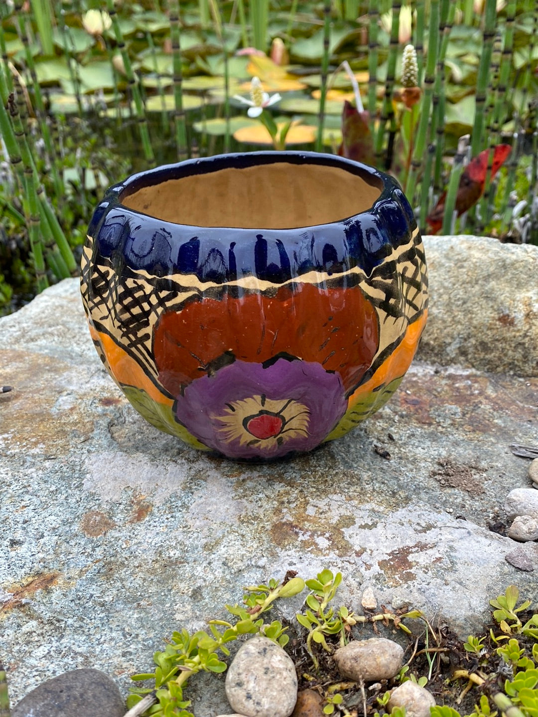 Felipe’s Talavera Ribbed Ball Pot