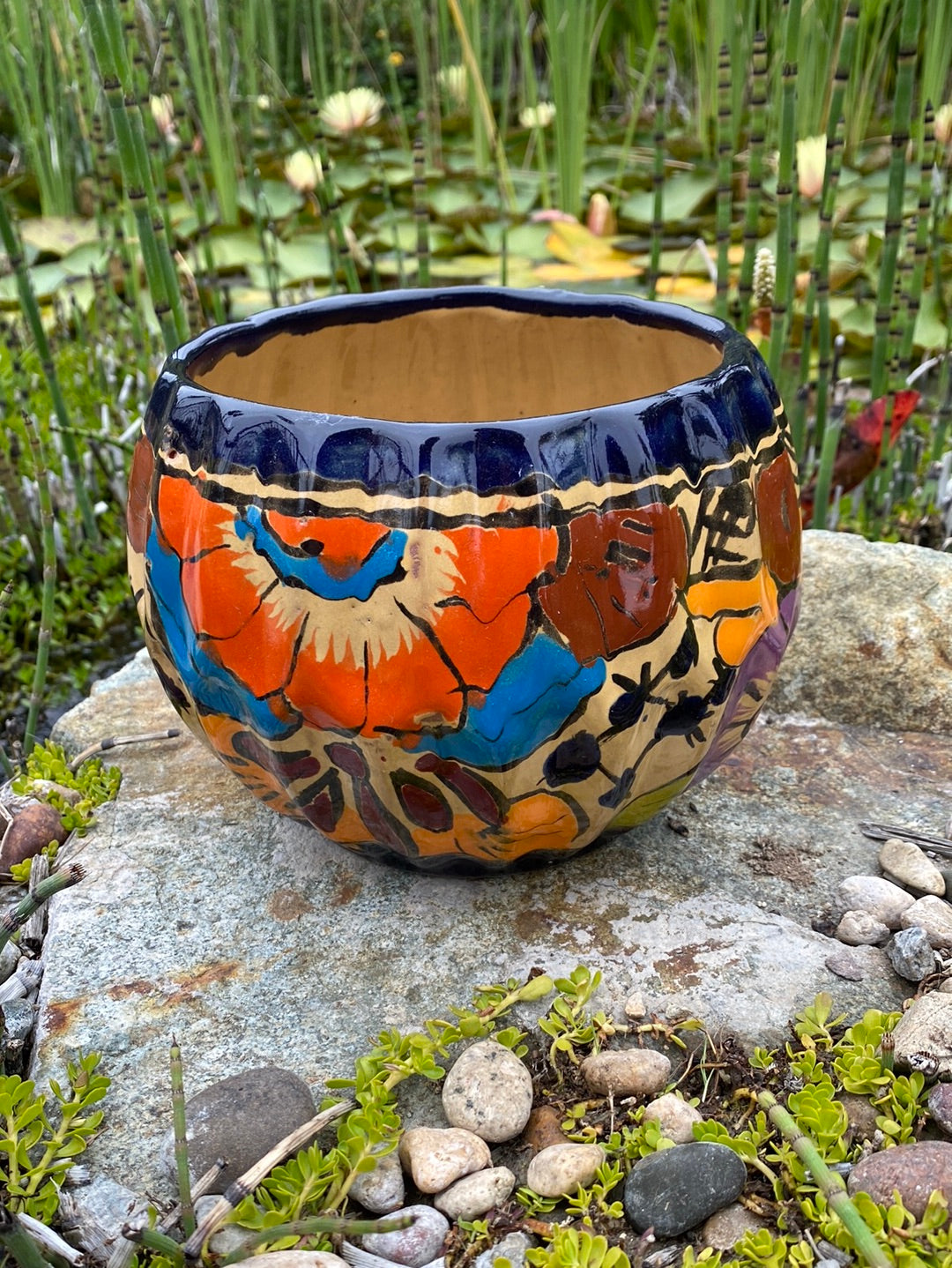 Felipe’s Talavera Ribbed Ball Pot