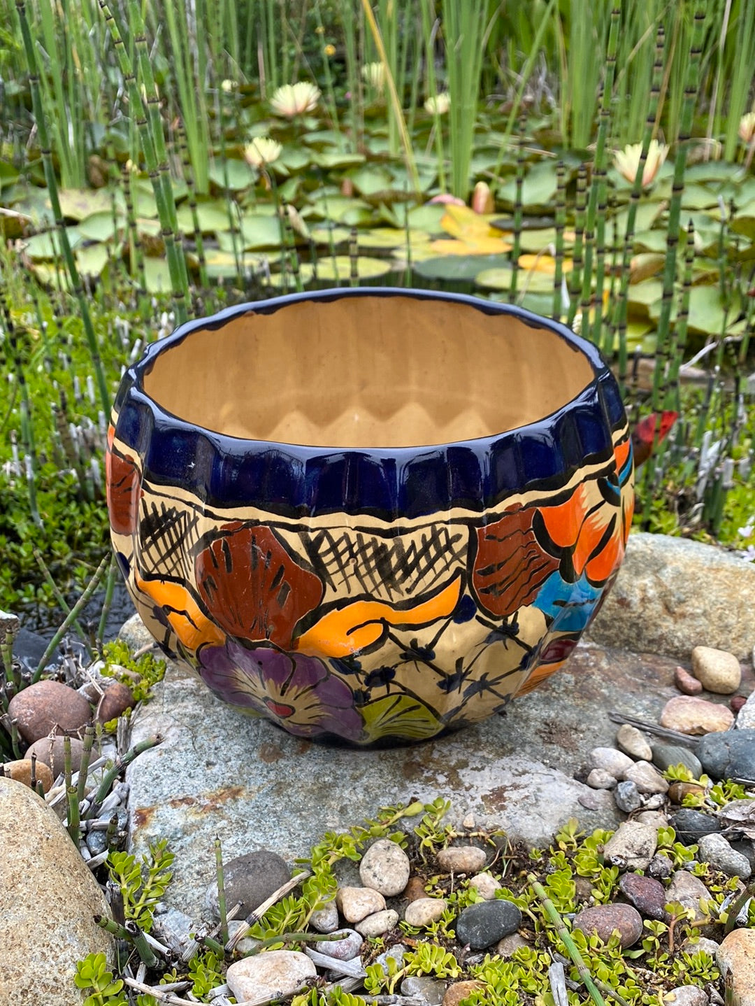 Felipe’s Talavera Ribbed Ball Pot