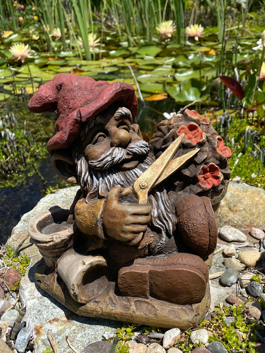 Flower Gnome Statue