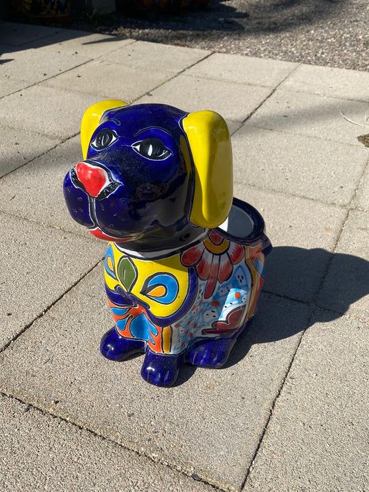 Talavera Dog Planter Pot