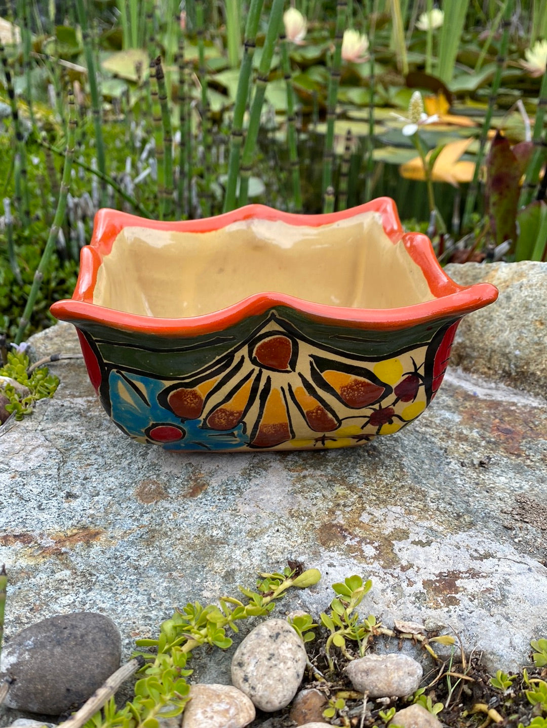 Felipe’s Talavera Fancy Square Pot