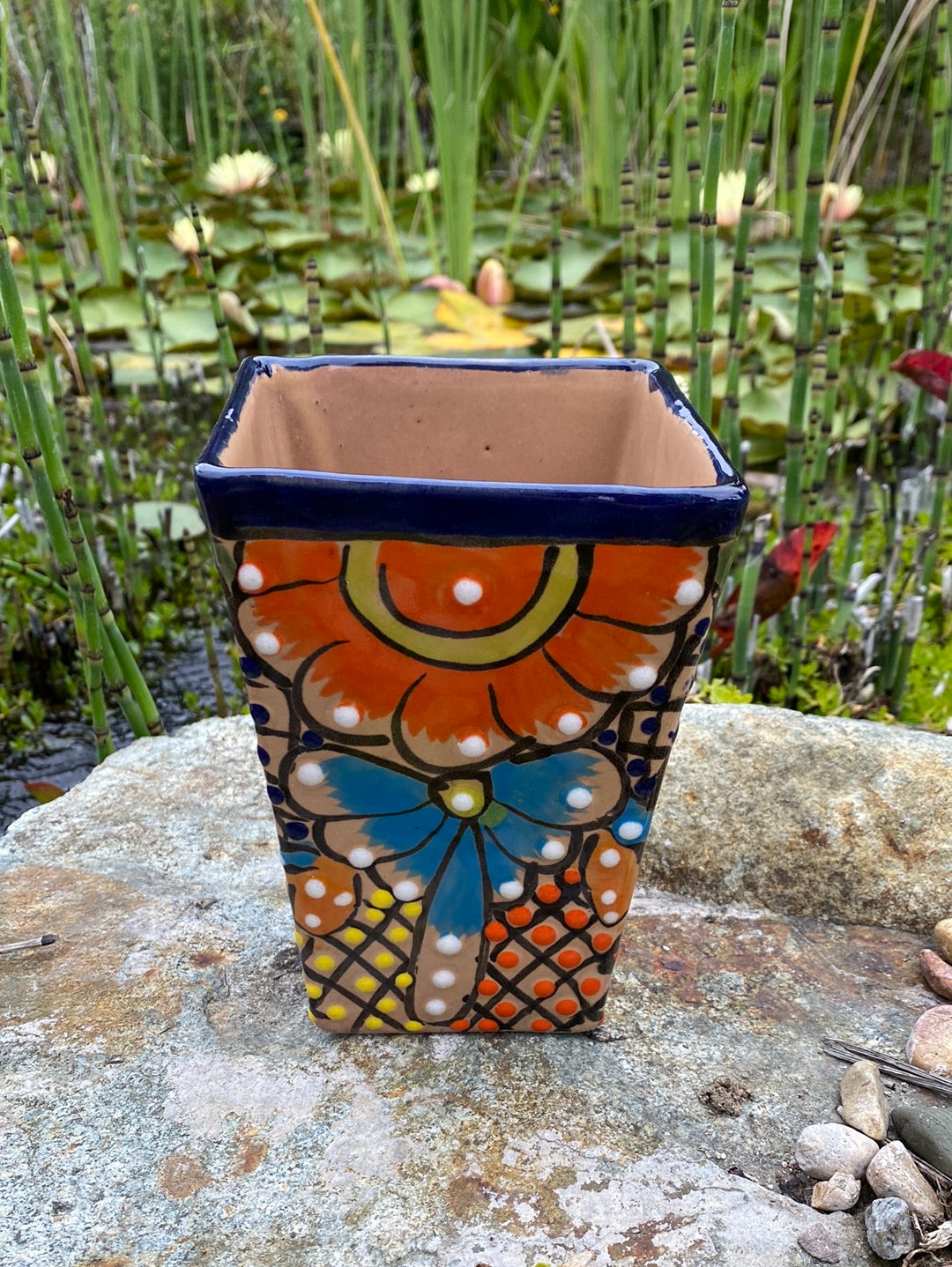 Felipe’s Talavera Tall Pyramid Pot