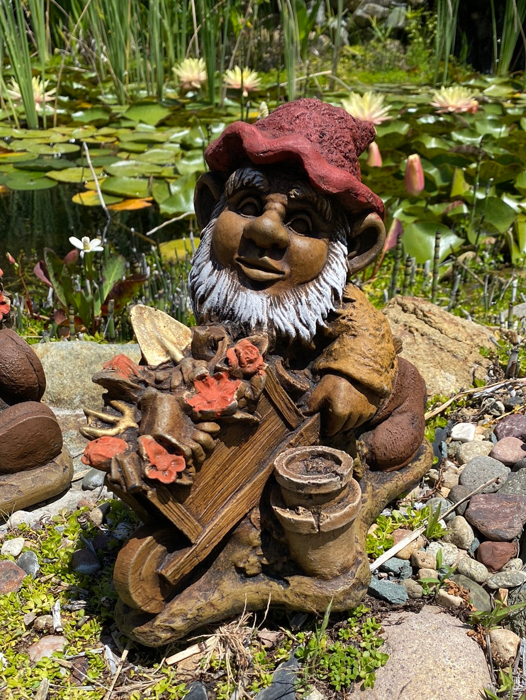 Flower Gnome Statue