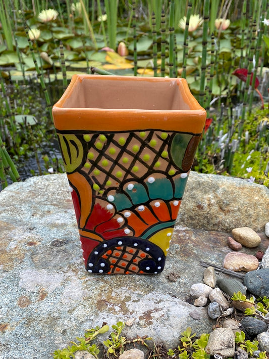 Felipe’s Talavera Tall Pyramid Pot