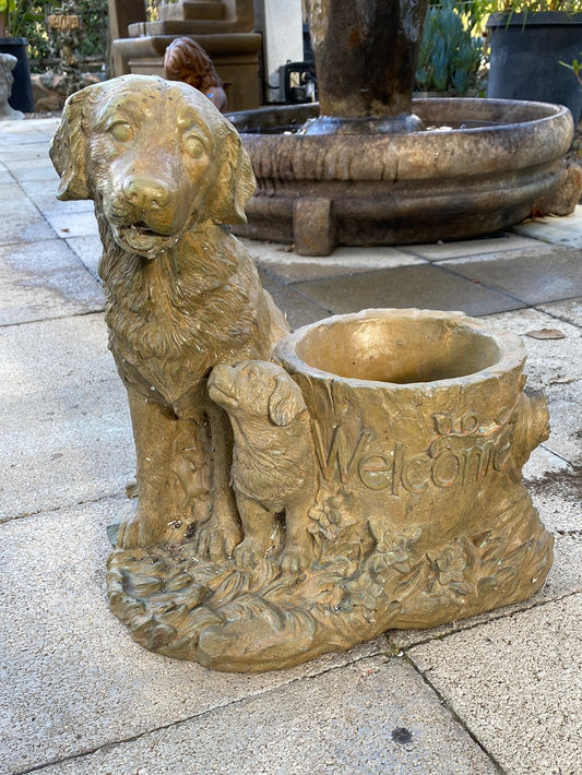 Golden Retriever Planter Statue