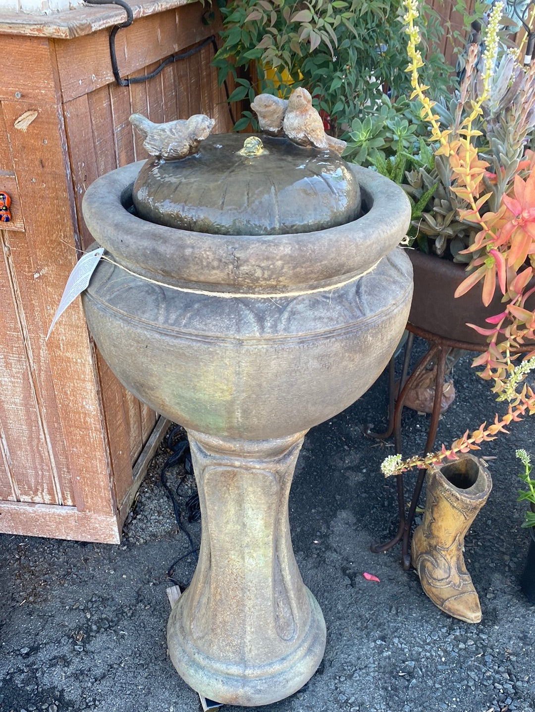 Tall Birds Patio Bubbler Fountain