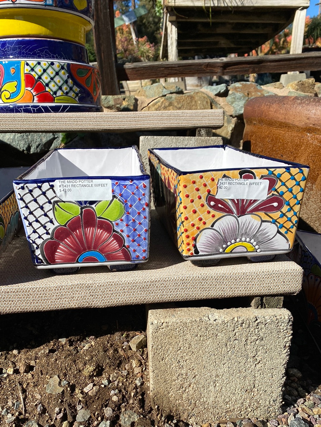 Talavera Rectangle Feet Pot