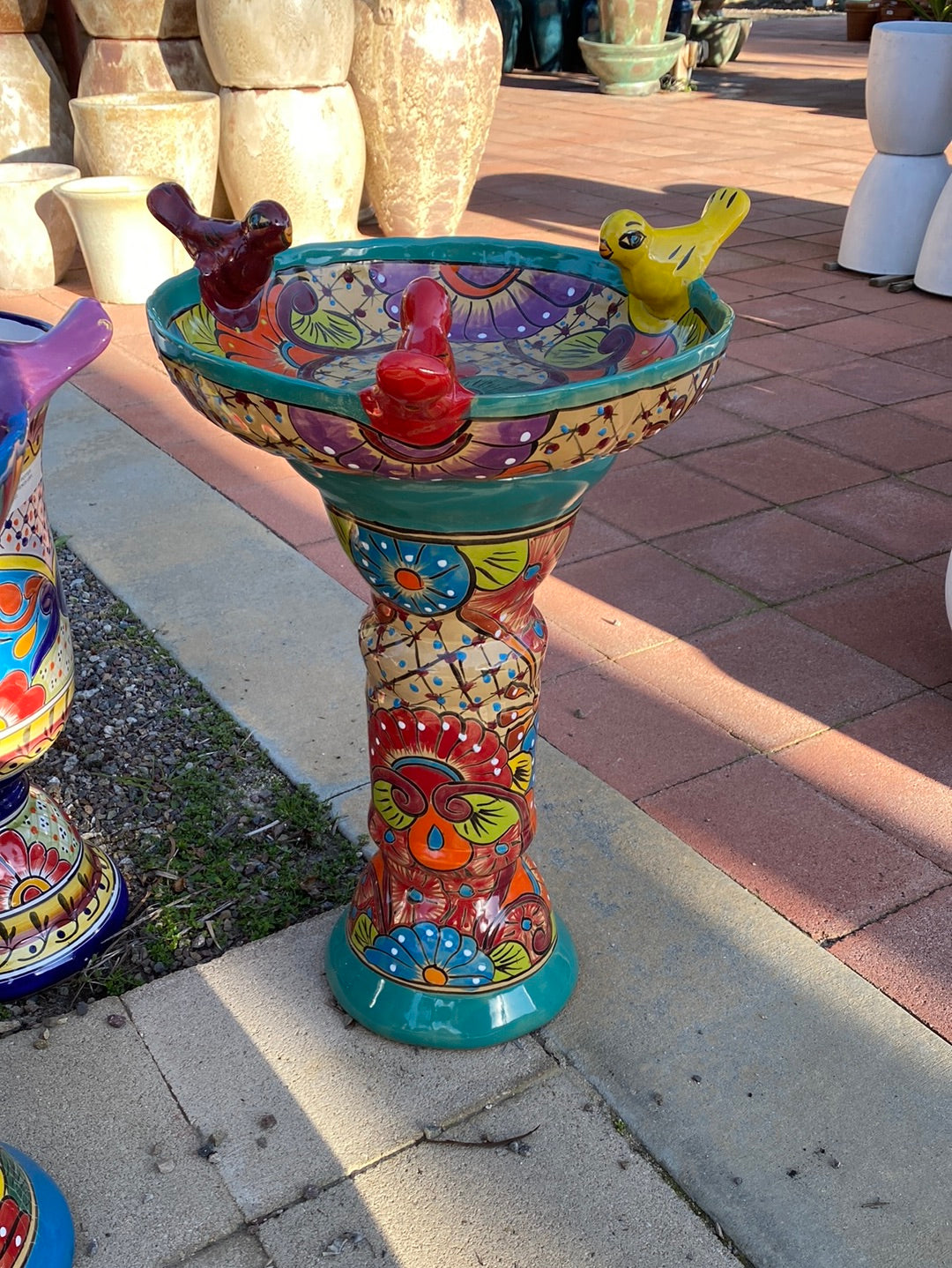 Felipe’s Talavera Birdbath