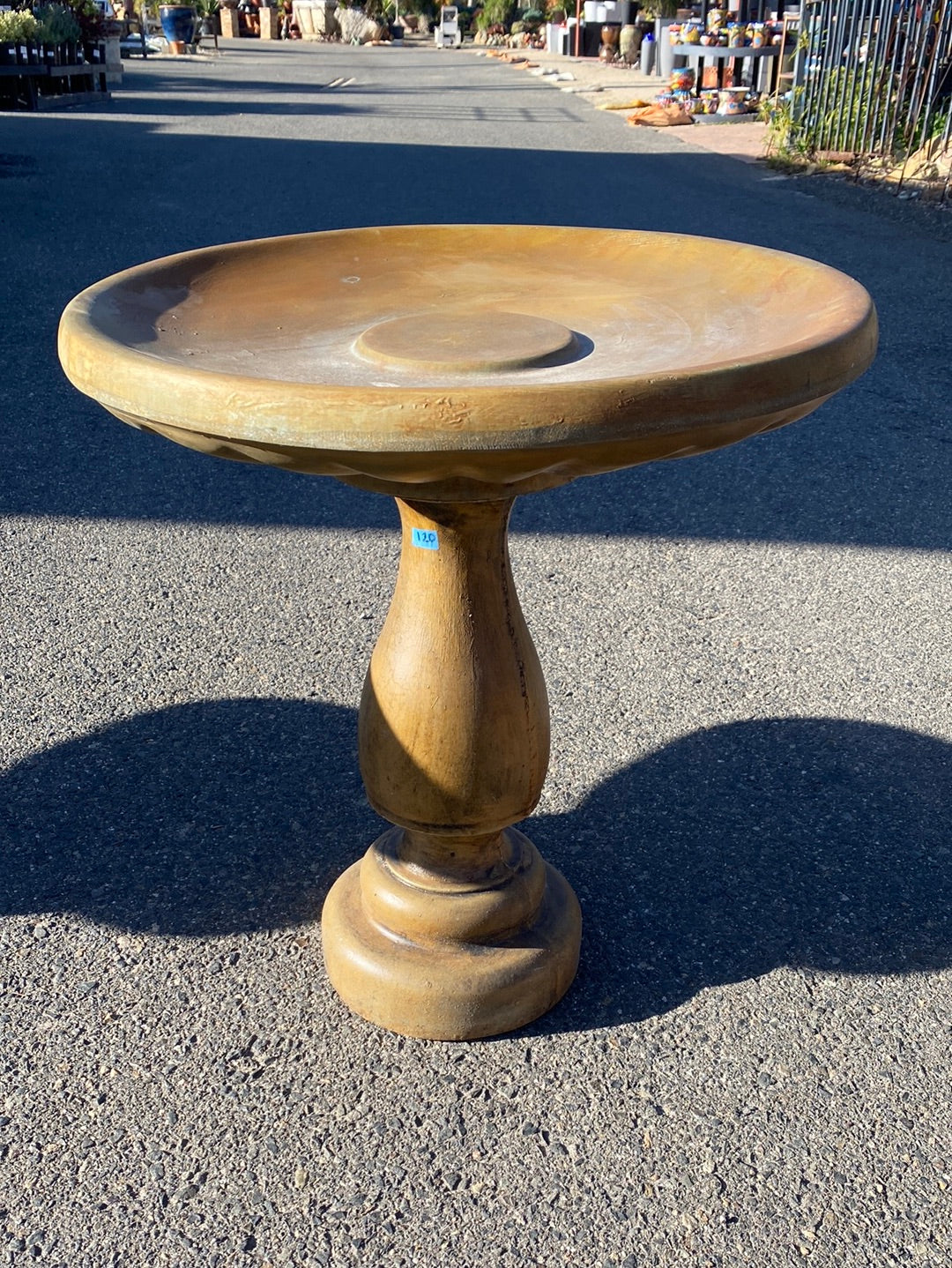 Concrete Chess Piece Birdbath