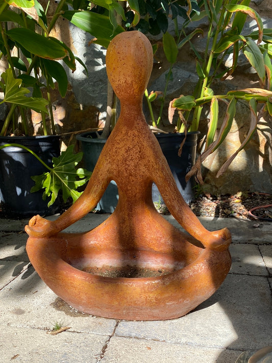 Abstract Meditating Man Statue