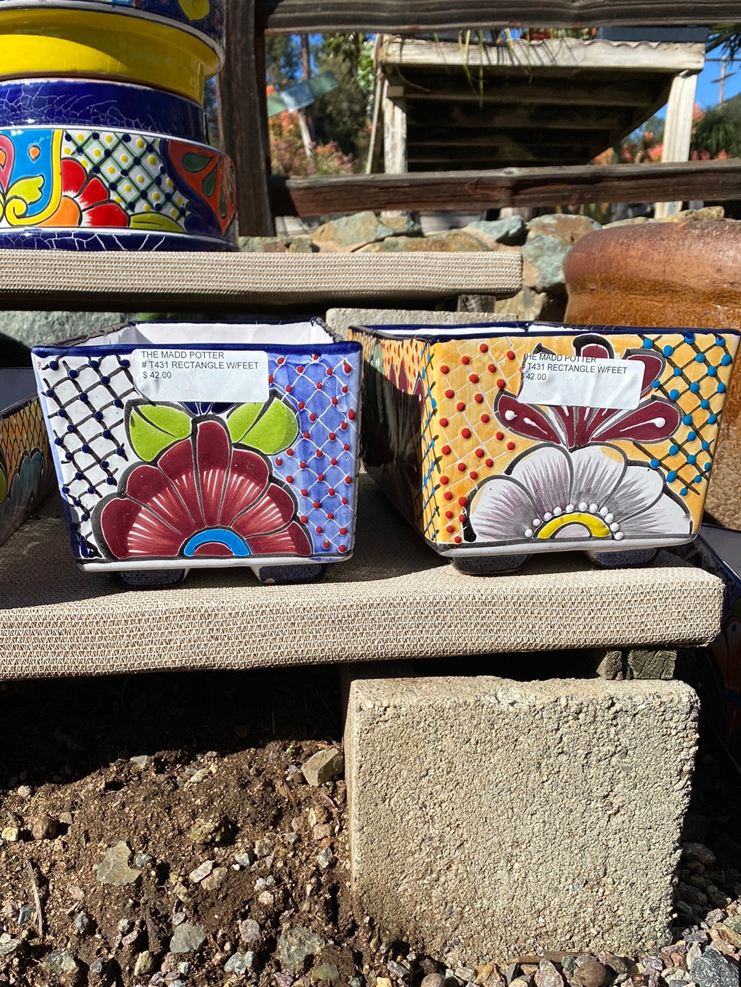 Talavera Rectangle Feet Pot