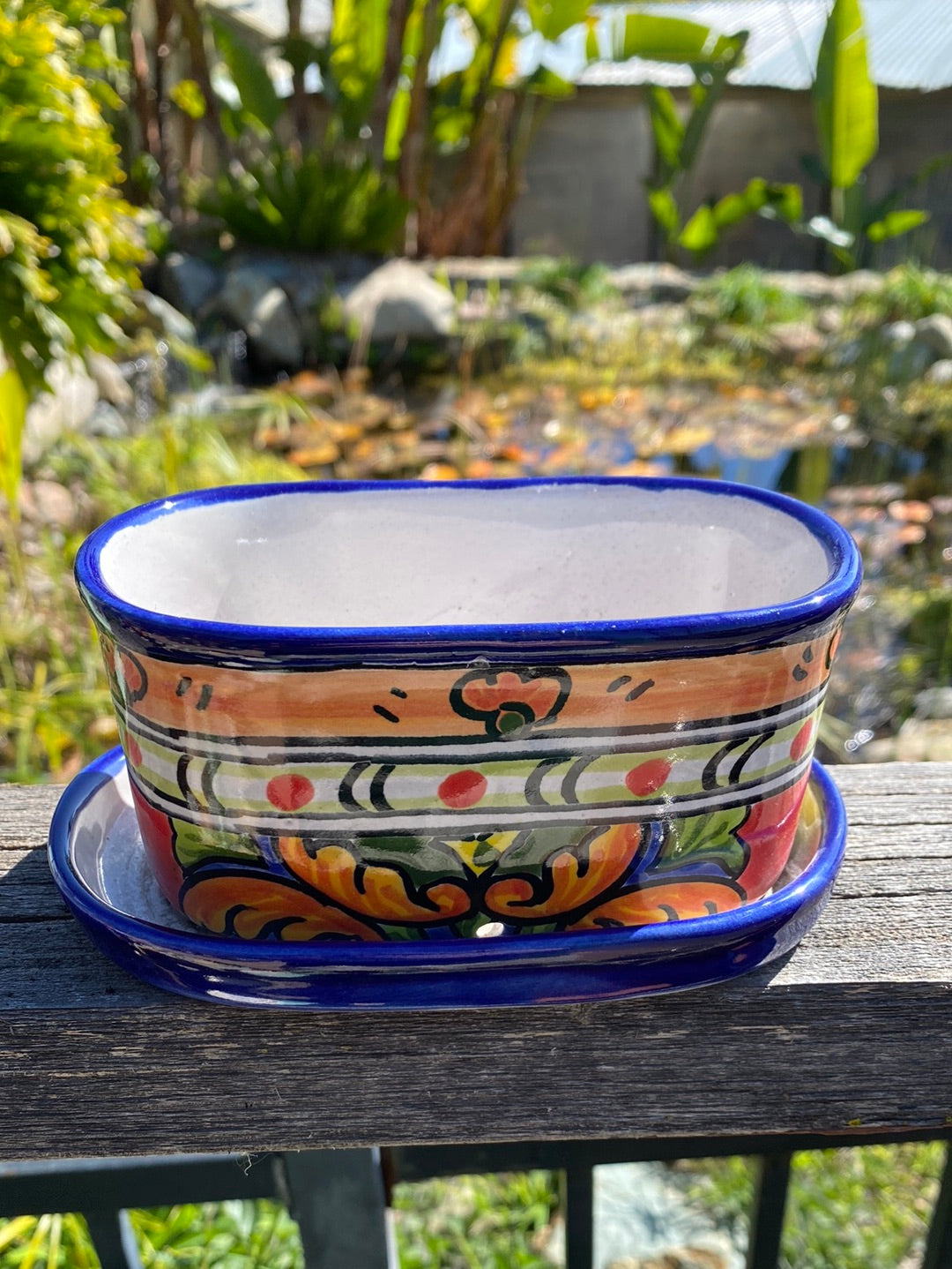 Talavera Oval Mini w/ Saucer Pot