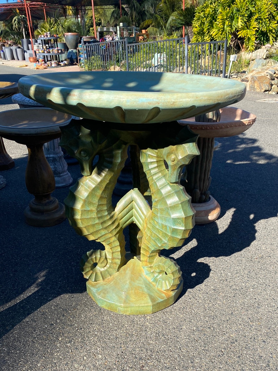 Seahorse Birdbath