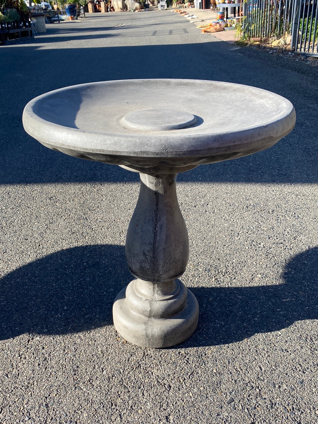 Concrete Chess Piece Birdbath