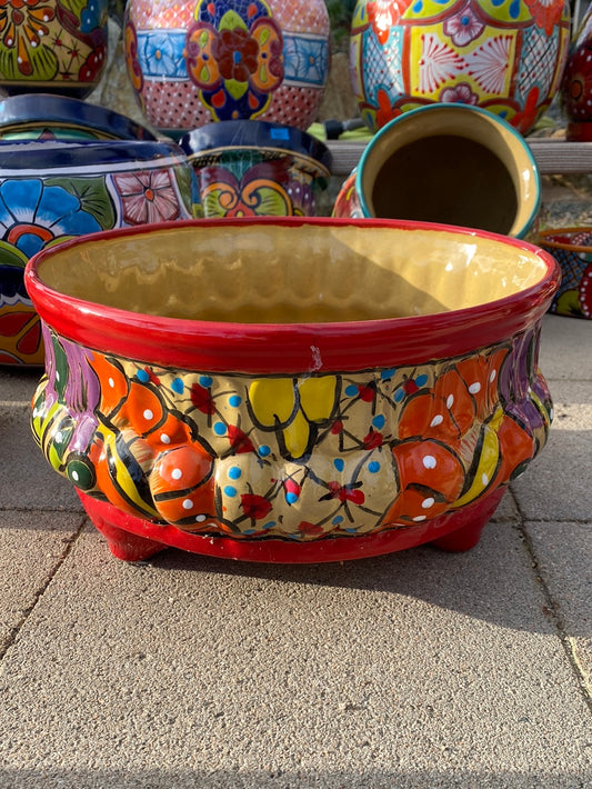 Felipe’s Talavera Cylinder Feet Pot